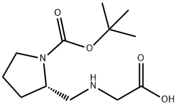 (S)-2-[(CarboxyMethyl-aMino)-Methyl]-pyrrolidine-1-carboxylic acid tert-butyl ester Structure