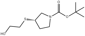 (S)-3-(2-Hydroxy-ethylsulfanyl)-pyrrolidine-1-carboxylic acid tert-butyl ester 구조식 이미지