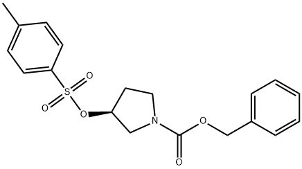 (S)-3-(톨루엔-4-술포닐옥시)-피롤리딘-1-카르복실산벤질에스테르 구조식 이미지