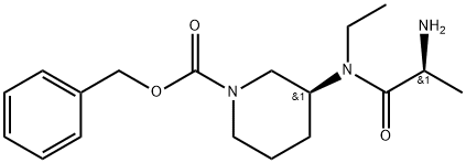 (S)-3-[((S)-2-AMino-propionyl)-ethyl-aMino]-piperidine-1-carboxylic acid benzyl ester Structure