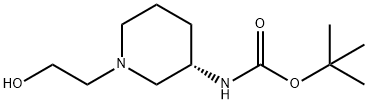 [(S)-1-(2-Hydroxy-ethyl)-piperidin-3-yl]-carbaMic acid tert-butyl ester 구조식 이미지