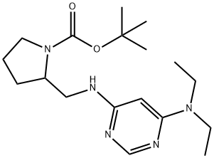 2-[(6-디에틸아미노-피리미딘-4-일라미노)-메틸]-피롤리딘-1-카르복실산tert-부틸에스테르 구조식 이미지