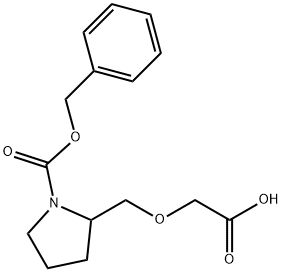 2-CarboxyMethoxyMethyl-pyrrolidine-1-carboxylic acid benzyl ester Structure