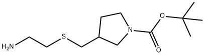 3-(2-AMino-ethylsulfanylMethyl)-pyrrolidine-1-carboxylic acid tert-butyl ester 구조식 이미지