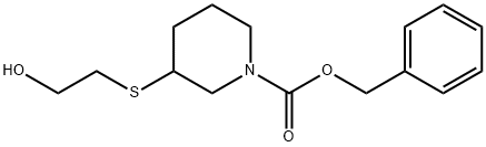 3-(2-Hydroxy-ethylsulfanyl)-piperidine-1-carboxylic acid benzyl ester 구조식 이미지