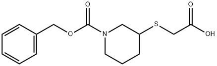 3-CarboxyMethylsulfanyl-piperidine-1-carboxylic acid benzyl ester 구조식 이미지