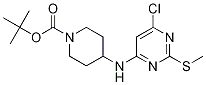 4-(6-Chloro-2-methylsulfanyl-pyrimidin-4-ylamino)-piperidine-1-carboxylic acid tert-butyl ester 구조식 이미지