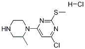 4-Chloro-6-(2-methyl-piperazin-1-yl)-2-methylsulfanyl-pyrimidine hydrochloride Structure