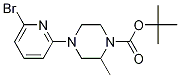 4-(6-Bromo-pyridin-2-yl)-2-methyl-piperazine-1-carboxylic acid tert-butyl ester 구조식 이미지