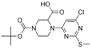 4-(6-Chloro-2-methylsulfanyl-pyrimidin-4-yl)-piperazine-1,3-dicarboxylic acid 1-tert-butyl ester Structure