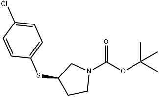 (R)-3-(4-클로로-페닐술파닐)-피롤리딘-1-카르복실산tert-부틸에스테르 구조식 이미지