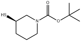 (R)-3-메르캅토-피페리딘-1-카르복실산tert-부틸에스테르 구조식 이미지