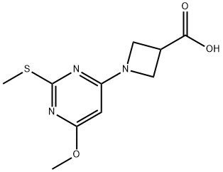 1-(6-Methoxy-2-Methylsulfanyl-pyriMidin-4-yl)-azetidine-3-carboxylic acid 구조식 이미지