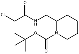 2-[(2-클로로-아세틸아미노)-메틸]-피페리딘-1-카르복실산tert-부틸에스테르 구조식 이미지