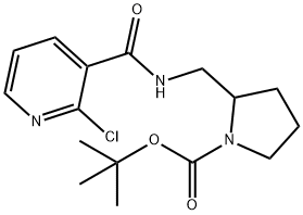 2-{[(2-클로로-피리딘-3-카르보닐)-아미노]-메틸}-피롤리딘-1-카르복실산tert-부틸에스테르 구조식 이미지