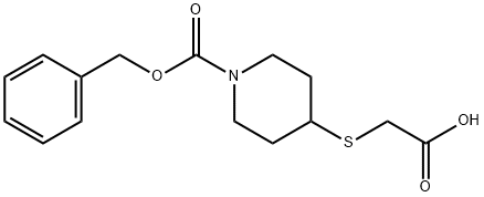 4-CarboxyMethylsulfanyl-piperidine-1-carboxylic acid benzyl ester Structure