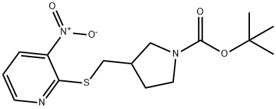 3-(3-Nitro-pyridin-2-ylsulfanylMeth
yl)-pyrrolidine-1-carboxylic acid t
ert-butyl ester Structure