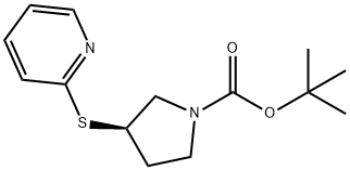 (R)-3-(Pyridin-2-ylsulfanyl)-pyrrolidine-1-carboxylic acid tert-butyl ester Structure