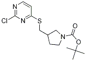 3-(2-Chloro-pyriMidin-4-ylsulfanylM
ethyl)-pyrrolidine-1-carboxylic aci
d tert-butyl ester Structure