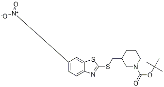 3-(6-Nitro-benzothiazol-2-ylsulfany
lMethyl)-piperidine-1-carboxylic ac
id tert-butyl ester Structure