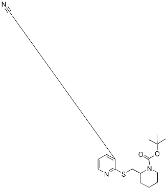 2-(3-Cyano-pyridin-2-ylsulfanylMeth
yl)-piperidine-1-carboxylic acid te
rt-butyl ester Structure