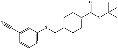 4-(4-Cyano-pyridin-2-ylsulfanylMeth
yl)-piperidine-1-carboxylic acid te
rt-butyl ester Structure