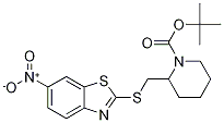 2-(6-Nitro-benzothiazol-2-ylsulfany
lMethyl)-piperidine-1-carboxylic ac
id tert-butyl ester Structure