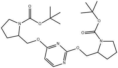 tert-butyl-2-((2-((1-(tert-butoxycarbonyl)pyrrolidin-2-yl)methoxy)pyrimidin-4-yloxy)methyl)pyrrolidine-1-carboxylate 구조식 이미지