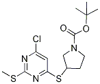 3-(6-Chloro-2-Methylsulfanyl-pyriMi
din-4-ylsulfanyl)-pyrrolidine-1-car
boxylic acid tert-butyl ester 구조식 이미지