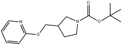 3-(Pyridin-2-ylsulfanylmethyl)-pyrrolidine-1-carboxylic acid tert-butyl ester 구조식 이미지