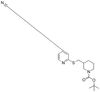 3-(4-Cyano-pyridin-2-ylsulfanylMeth
yl)-piperidine-1-carboxylic acid te
rt-butyl ester Structure