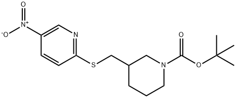 3-(5-Nitro-pyridin-2-ylsulfanylMeth
yl)-piperidine-1-carboxylic acid te
rt-butyl ester Structure