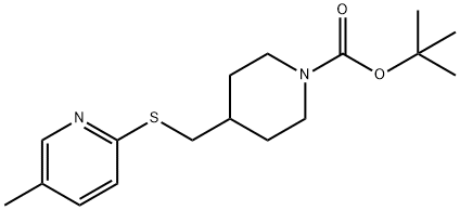 4-(5-메틸-피리딘-2-일설파닐Methyl)-피페리딘-1-카르복실산ttert-부틸에스테르 구조식 이미지
