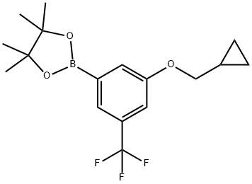 2-(3-(Cyclopropylmethoxy)-5-(trifluoromethyl)phenyl)-4,4,5,5-tetramethyl-1,3,2-dioxaborolane 구조식 이미지