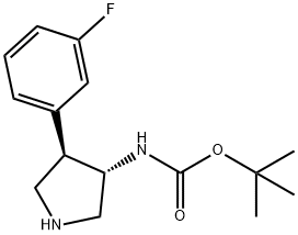tert-Butyl (3S,4R)-4(3-Fluorophenyl)pyrrolidin-3-ylcarbaMate 구조식 이미지