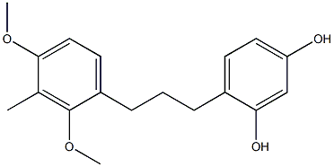 4-(3-(2,4-diMethoxy-3-Methylphenyl)propyl)benzene-1,3-diol 구조식 이미지