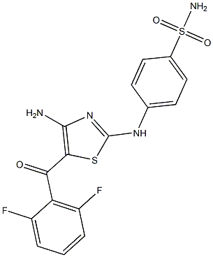 4-((4-aMino-5-(2,6-difluorobenzoyl)thiazol-2-yl)aMino)benzenesulfonaMide 구조식 이미지