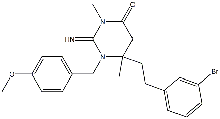 6-(3-broMophenethyl)-2-iMino-1-(4-Methoxybenzyl)-3,6-diMethyltetrahydropyriMidin-4(1H)-one 구조식 이미지