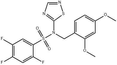 N-(2,4-diMethoxybenzyl)-2,4,5-trifluoro-N-(1,2,4-thiadiazol-5-yl)benzenesulfonaMide 구조식 이미지