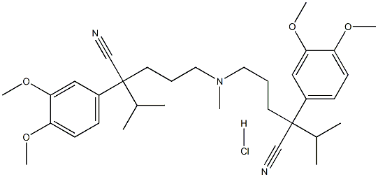 5,5'-(MethyliMino)bis[2-(3,4-diMethoxyphenyl)-2-(1-Methylethyl)pentanenitrile] Hydrochloride 구조식 이미지