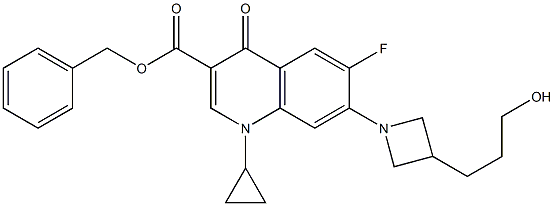 benzyl 1-cyclopropyl-6-fluoro-7-(3-(3-hydroxypropyl)azetidin-1-yl)-4-oxo-1,4-dihydroquinoline-3-carboxylate Structure