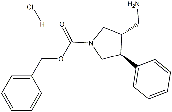 Trans-benzyl 3-(aMinoMethyl)-4-phenylpyrrolidine-1-carboxylate hydrochloride Structure