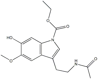 3-[2-(AcetylaMino)ethyl]-5-Methoxy-6-hydroxy-1H-indole-1-carboxylic Acid Ethyl Ester 구조식 이미지