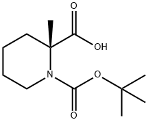 (R)-1-(tert-butoxycarbonyl)-2-Methylpiperidine-2-carboxylic acid Structure