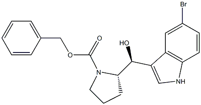 (S)-benzyl 2-((S)-(5-broMo-1H-indol-3-yl)(hydroxy)Methyl)pyrrolidine-1-carboxylate 구조식 이미지