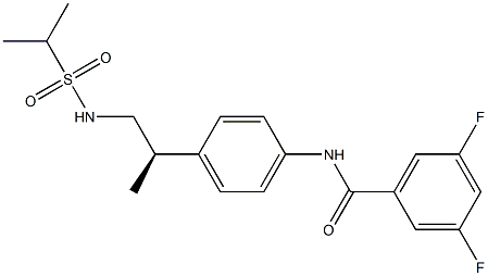 (R)-3,5-difluoro-N-(4-(1-(1-MethylethylsulfonaMido)propan-2-yl)phenyl)benzaMide Structure