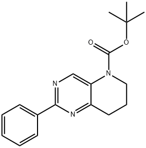 2-Phenyl-7,8-dihydro-6H-pyrido[3,2-d]pyriMidine-5-carboxylic acid tert-butyl ester Structure
