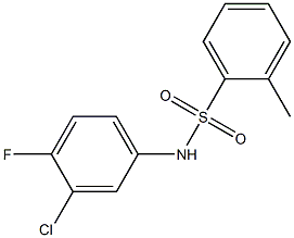 N-(3-chloro-4-fluorophenyl)-2-methylbenzenesulfonamide 구조식 이미지