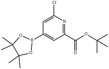 tert-Butyl 6-chloro-4-(4,4,5,5-tetramethyl-1,3,2-dioxaborolan-2-yl)picolinate 구조식 이미지