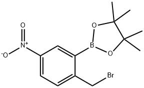 2-[2-(Bromomethyl)-5-nitrophenyl]-4,4,5,5-tetramethyl-1,3,2-dioxaborolane Structure